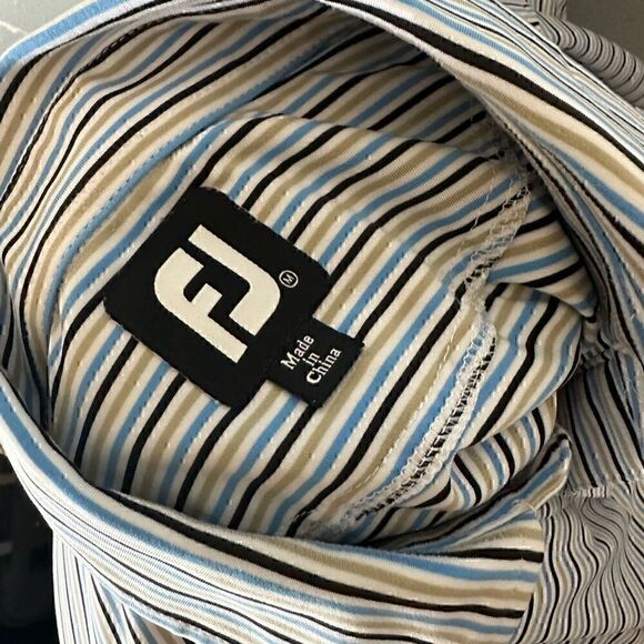FootJoy Mens Medium Edgewood Country Club Mens Striped Short Sleeve Polo - Picture 7 of 8
